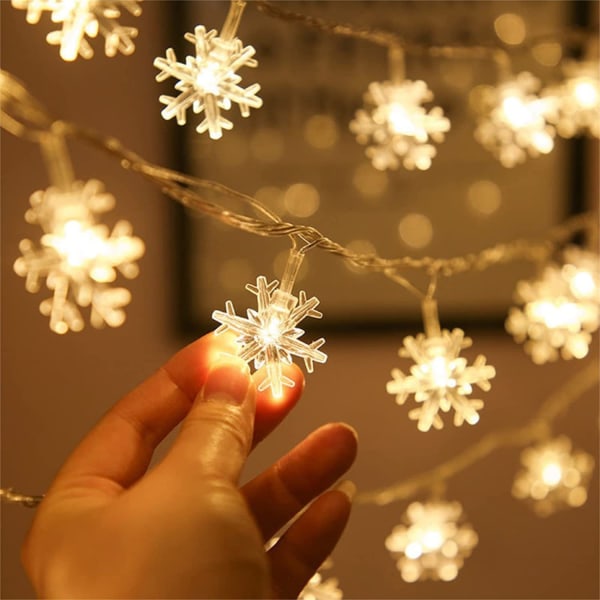 #LED-julelys snøflak LED-julelys, vinterjul, skaper en hyggelig atmosfære#