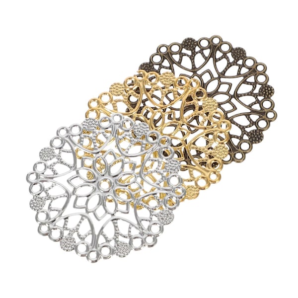 60 st DIY Smyckestillbehör Smyckestillverkningsmaterial Ihålig Design Rund Bit