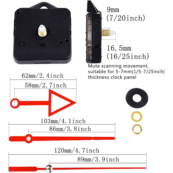 Klockrörelse Spindle Kvarts DIY Rörelse Reparationsverktyg,