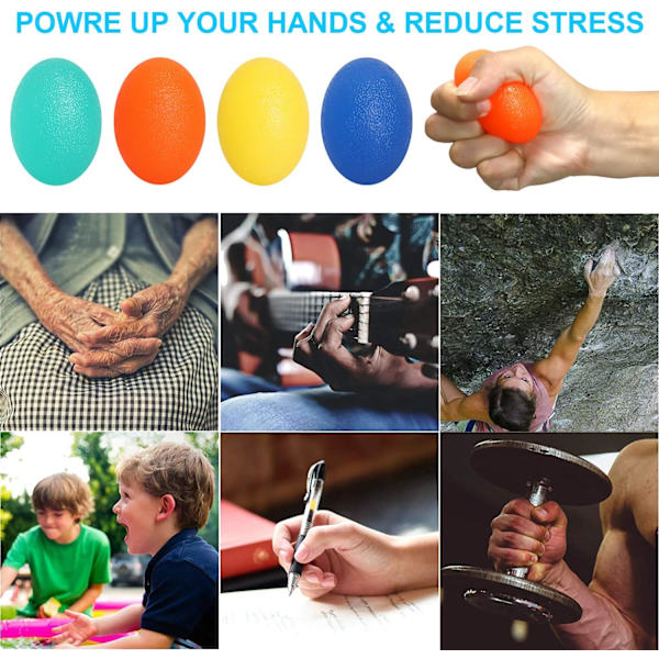 Stress-palloja aikuisille ja lapsille (4 kpl), kädensijan vahvistus