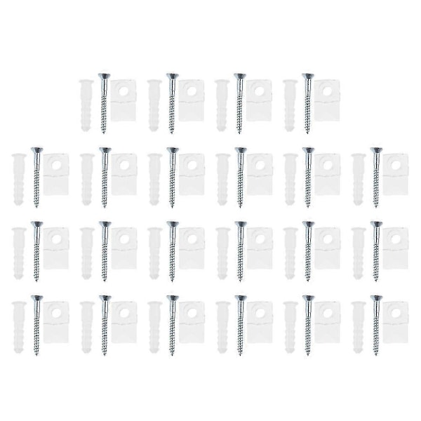 22 Set Glas Spegel Väggfäste Spegelhängande Klämmor Spegelmonteringsklämma Glasfästen
