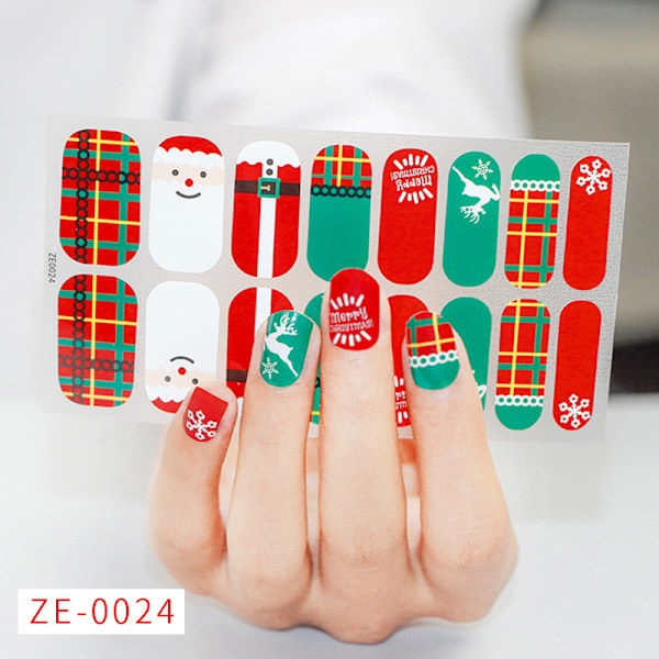 #Julklappsstickers för naglar 5 ark Självhäftande Tomte Jultomte Rensa#