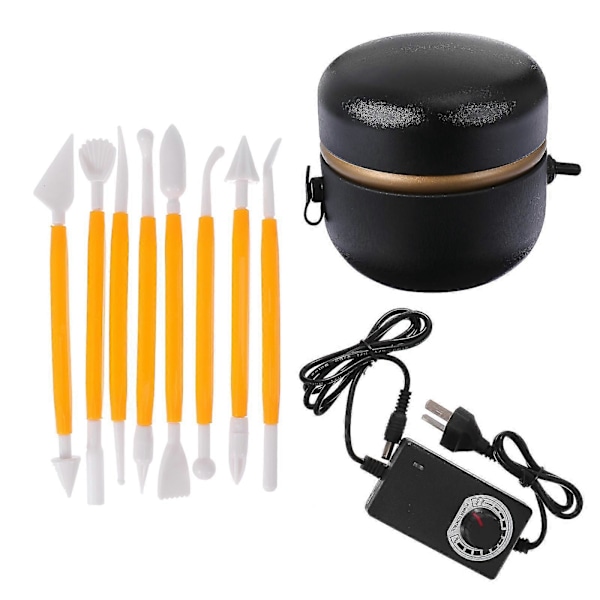 1 Set Mini Elektrisk Keramikhjul Bärbar Polymerlera Maskin (au Kontakt)