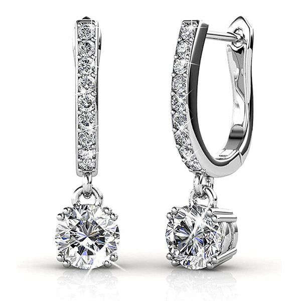 Ørepynt for kvinner 925 sterling sølv med glitrende element Cr