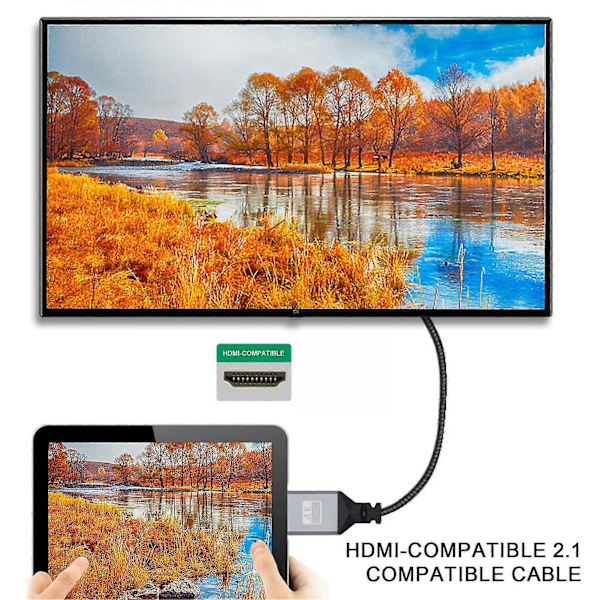4K 60Hz HDMI-kompatibelt til HDMI-kompatibelt fleksibelt flettet kabel aluminiumslegering interface Ultra HD-kompatibelt TV-video