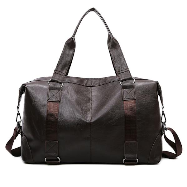 #Brun PU skulderveske for reise#