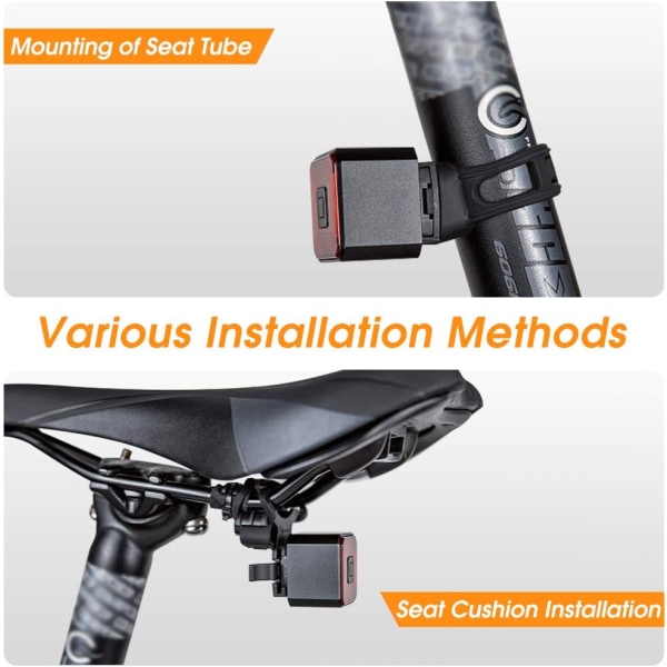 /#/USB Genopladelig Smart Cykel Baglygte Bremsesensor Super Brig/#/