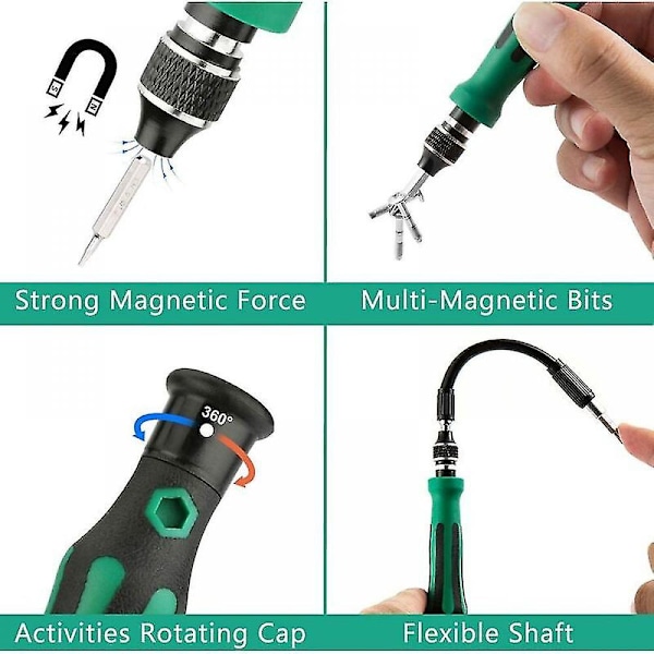 Magneettinen tarkkuusruuvimeisselisarja 45 in 1 ammattimainen magneettinen ruuvimeisselisarja korjaustyökalut kannettavalle tietokoneelle, tietokoneelle, laseille, laitteelle, macbookille, tee-se-itse, kellolle, lelulle