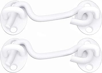 (Vit) Låskolv för skjutdörr, 2-pack 4'' Låskolv för skjutdörr, Extra Tunga
