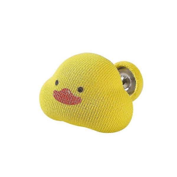 6 stk. liten and-formet dyneholder med sklisikker spenne for dynetrekk gul, 3*2cm