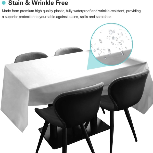 Paket med 1 Genomskinlig Plast Engångsduk 1.37 x 2.74