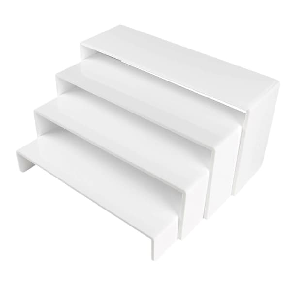 4 Stykker Akryl Display Riser Smykke Display Hylle Riser for Dukke Ringer