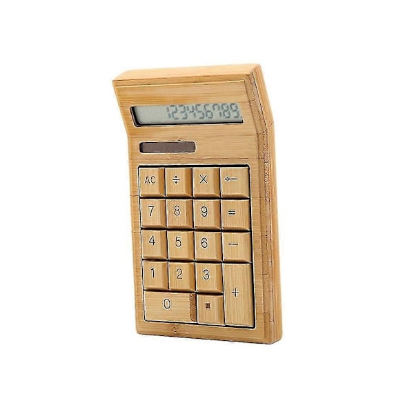Ympäristöystävällinen bambu elektroninen laskin laskuri vakiotoiminto 12 numeroa aurinko & paristo kaksois P