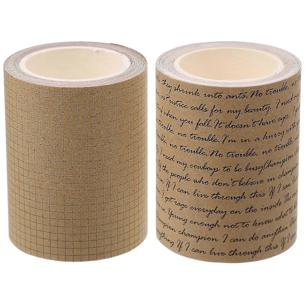2 Rullaa Vintage DIY -teippejä Kraft-paperista Painettuja Koristeellisia Teippejä