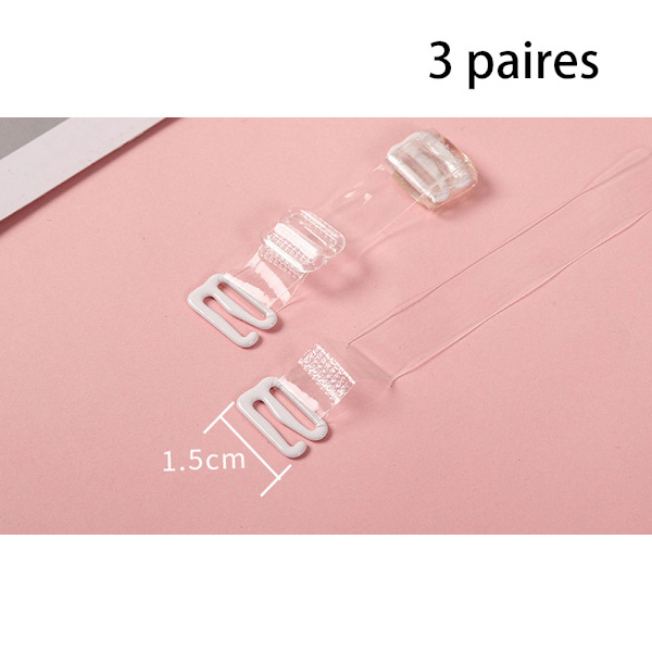 3 Par (gennemsigtige 1,2 cm) Gennemsigtige Usynlige BH-stropper Rep