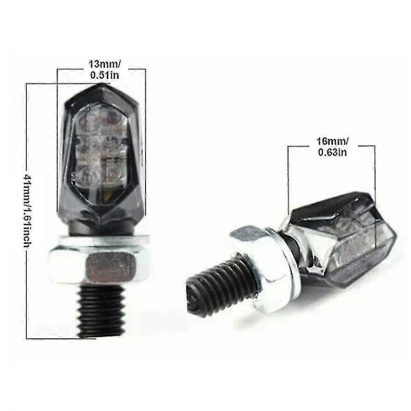 4st/förpackning LED Blinkers Mini Rökfärgad Lins Blinkers Fram Bak Motorcykellampa, 11