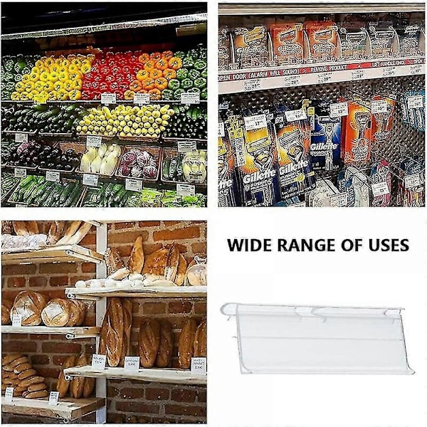 Etikettholder, transparente etikettholdere, 60 stk. plast etikettholder, laget av PVC, enkel å installere, høy transparens, for supermarkeder