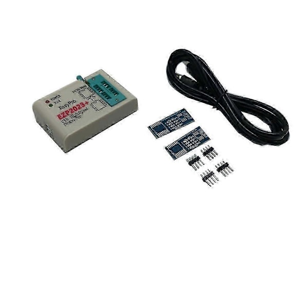EZP2023 USB SPI -ohjelmointilaite, täysi setti + 12 sovitinta, tuki 24 25 93 95 EEPROM Flash Bios -piireille Windowsille
