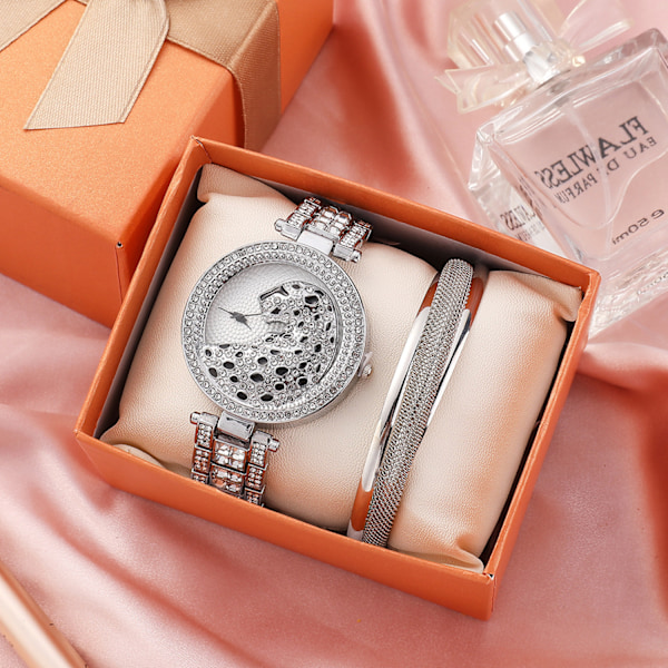#Silver 2-delad klocka presentask#