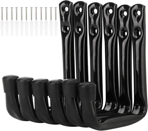 6-pack 12 cm Garage Stege Förvaringskrokar, Tunga Väggmonterade