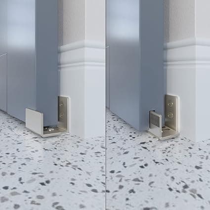 Svart, 2-pack Nickel Glidande Låsdörr Botten Golvguide, U-formad