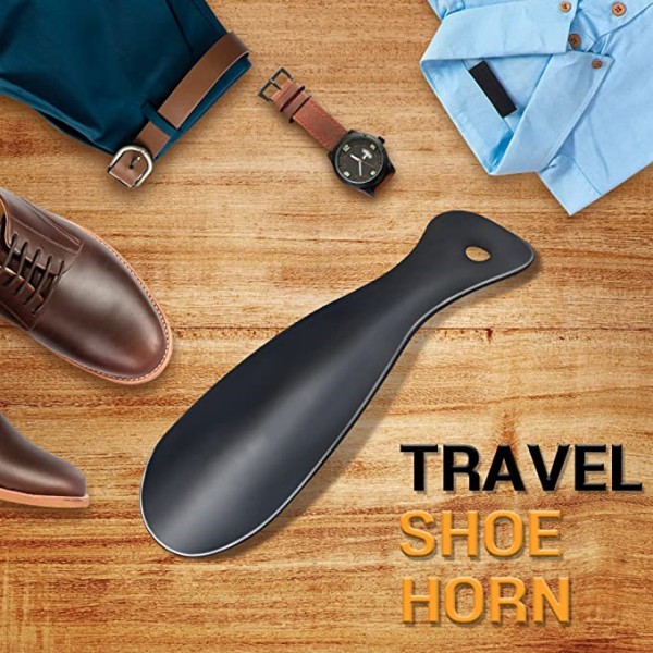 #Skohorn i rustfrit stål - Velegnet til alle fodstørrelser - Nem at bruge Perfekt til rejser - Klassisk Gentleman-tilbehør#