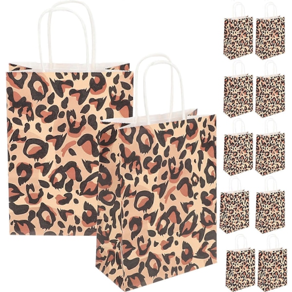 12 stk. Papir Gaveposer Håndholdte Shoppingposer Kreativt Dyremønster Tote Taske