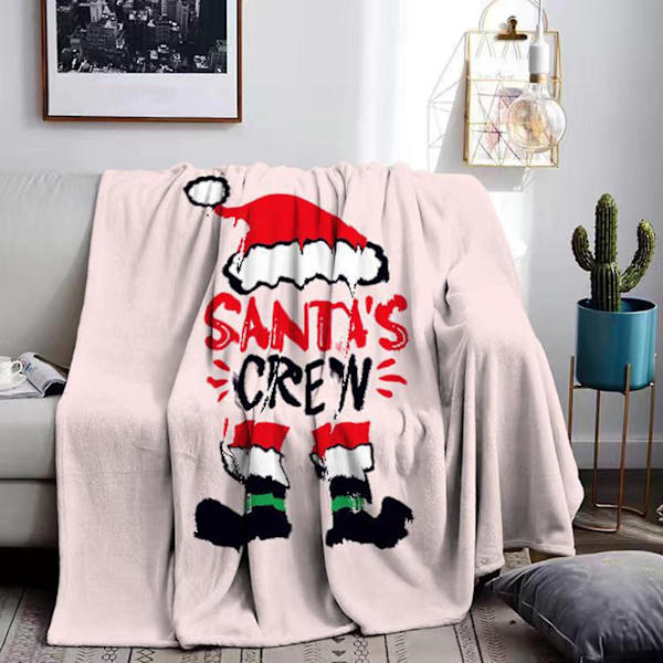 Mjuk och mysig filt i flanellfleece med julgransdesign - Håller dig varm - Andningsbar - Hållbar - KaesiS