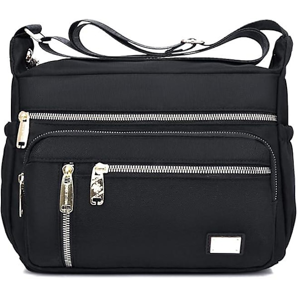Dam Crossbody Väska Multi-Fickor Fritid Axelväska Medium Storlek Handväska Lättviktig Messenger Väska Crossbody Väska för Skola Resor Daglig Användning
