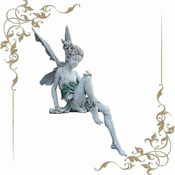 Hagesittende Fe Statue Tudor og Turek Sittende Fe Statue Resin Håndverk La
