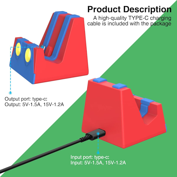 Switch Opladningsstation til Nintendo Switch/Switch Lite/Switch O