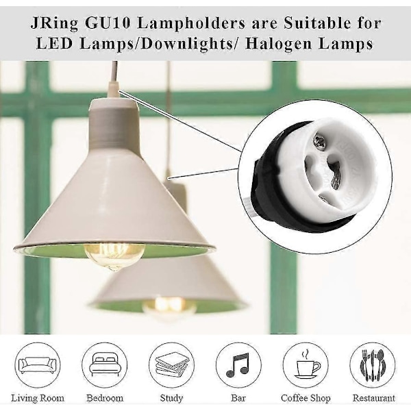10 st GU10 Standard Glödlampssockel Terminal Lamphållare och Kopplingsplint/Brygga