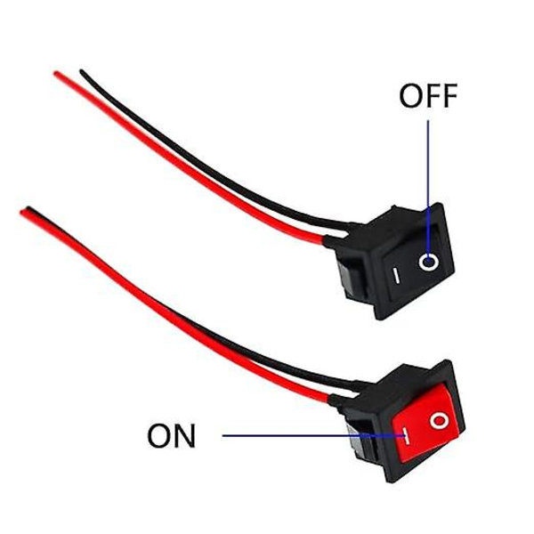 20 st Mini Vippströmbrytare, Mini Båtströmbrytare, Kabelansluten Start/Start Vippströmbrytare 6A/250V 10A/125V för Bil, Båt, Hushållsapparater
