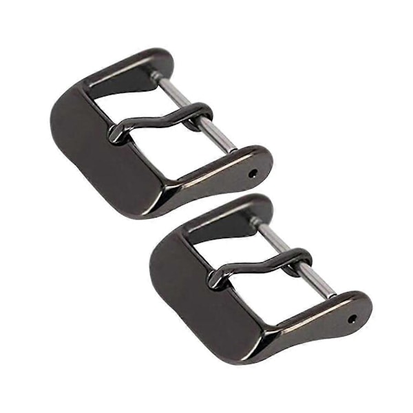 4 stk. 18mm Klokkelås Rustfritt Stål Klokkebåndspenne (2 stk. Klokkebåndspenne + 2 stk. Klokkeverktøy, Svart)