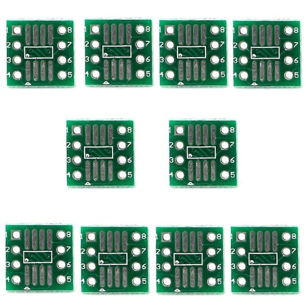 10 stk. SOP8 SSOP8 TSSOP8 til DIP8 Adapter Konverter PCB Board
