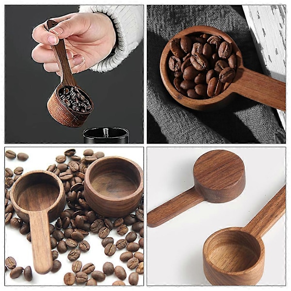 2 stk. husholdningskaffeskeer Multifunktionelle træskeer Praktiske kaffeskeer