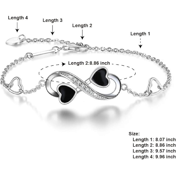 (Silver) Damklocka med oändlig kärlek för kvinnor, 925 sterling silver