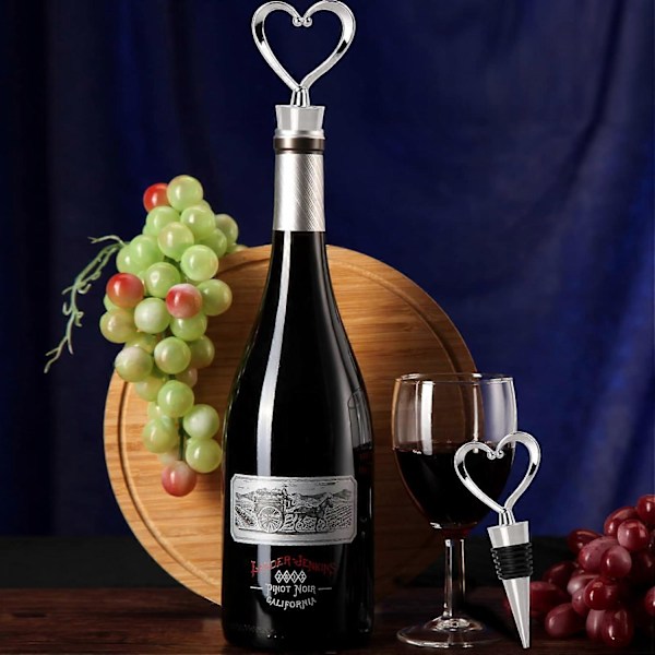 Set med 5 hjärtformade vinkorkar för vinflaskor, champagne, ölflaskor