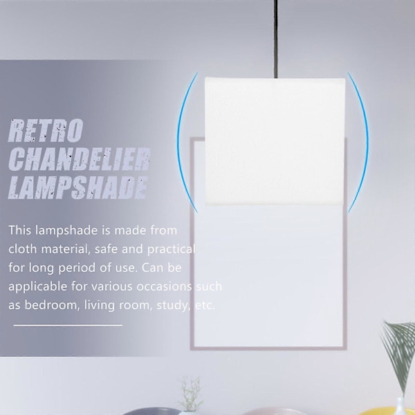 Rektangulær stof lampeskærm til husholdningsbordlampe, hotel hængelampe skærm udskiftning