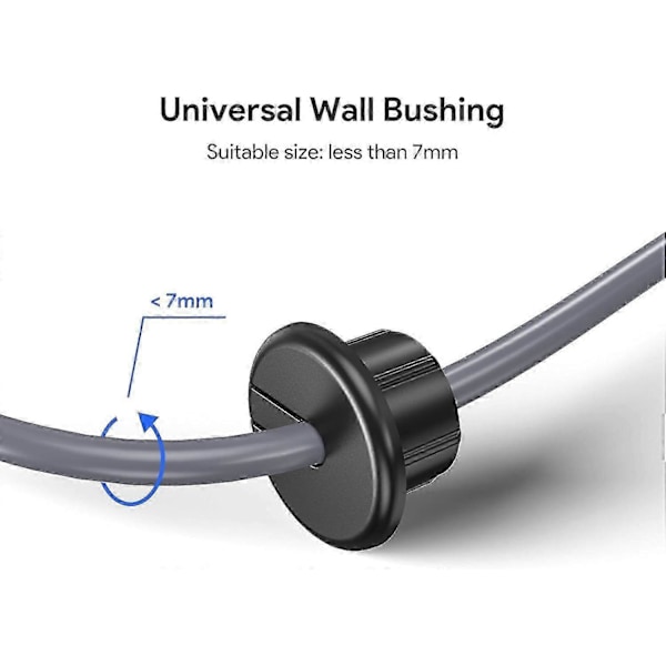 Starlink Dishy Ethernet-kabel Veggfeste Kabelgjennomføring, 1 tommes Vegghull, Starlink Ethernet-kabelgjennomføring for Møbelhull (Svart, 2 stk)