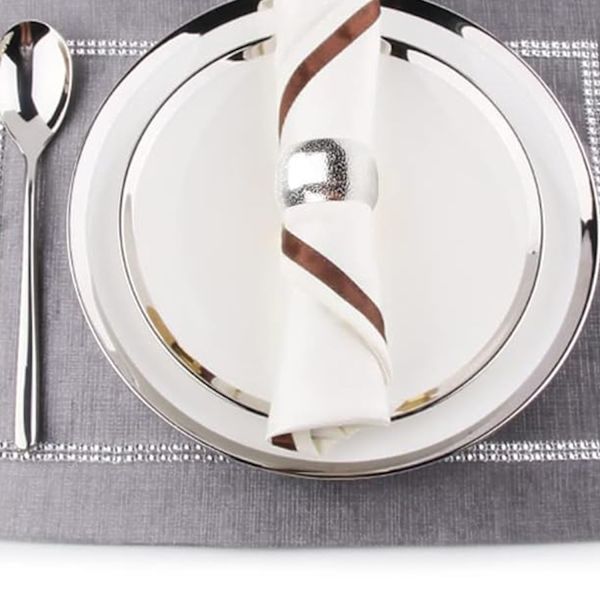 #12 stycken silver servettringar#