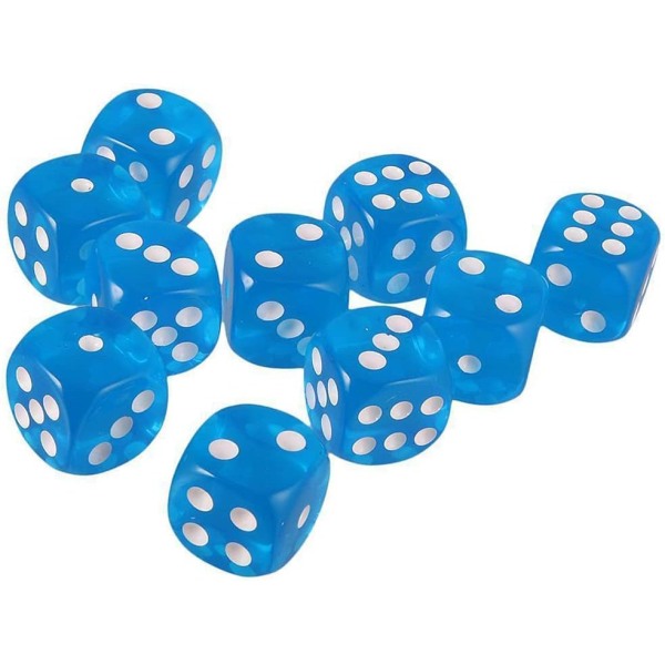 /#/10 16mm D6 Polyhedral Acrylic Dice (Sky Blue) för DND Dice RPG MT/#/