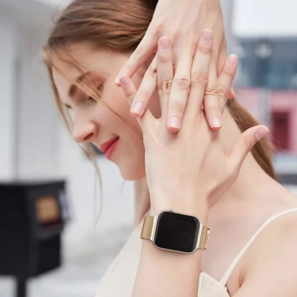 Rosegull - 1 stk YLK metallreim kompatibel med Apple Watch