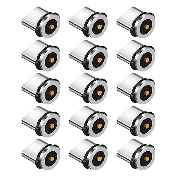 15 st USB C Magnetisk Adapter Aluminium 360 Graders Roterande Kabelkontakt