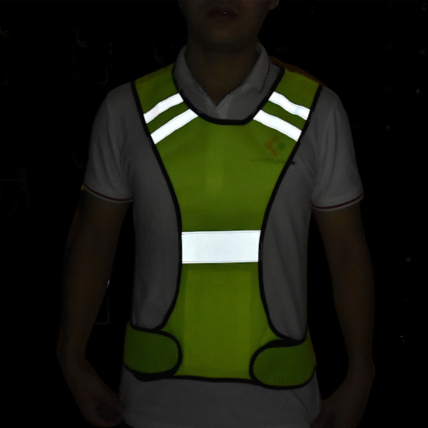 /#/Refleksvest - LED-vest med refleksstriper og justerbar stropp - Høy synlighet for sykkelracing motorsykkel/#/