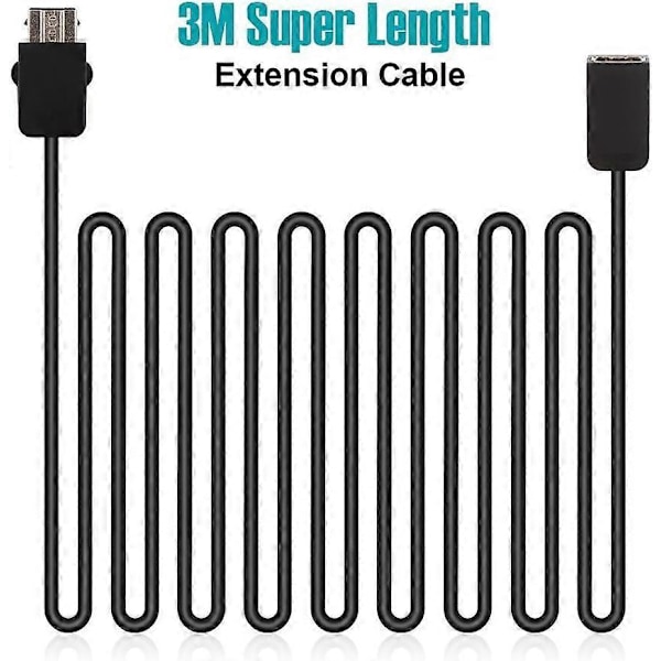 2 stk. erstatnings NES Classic Controller Forlengelseskabel 3M / 10ft, erstatning i-Kawachi SNES Forlengelses Strømledning for Super Nintendo SNES Classic Ed
