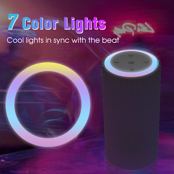 #Bluetooth-høyttaler, Vanntett Bærbar Mini-Sylinder, Utendørs Plu#