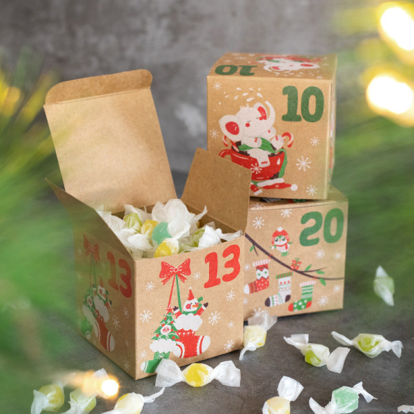 #Gaveeske 24 stykker Julekalender Godteriboks#