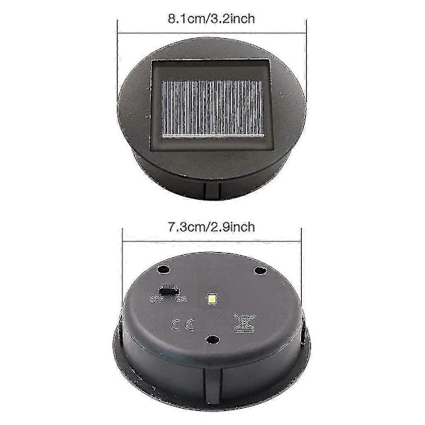 4 stk. erstatnings solcellelamper med LED-pærer, erstatning for solcelletopplys, LED Solar