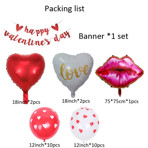 Happy Valentine's Day Valentine's Day Confessions Set of Flag Pul